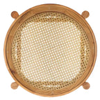 Table d'appoint SAFAVIEH Couture Alberdine en rotin et verre - 58,4 cm L x 58,4 cm P x 61 cm H