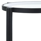 Table d'appoint SAFAVIEH Couture Alberdine en rotin et verre - 58,4 cm L x 58,4 cm P x 61 cm H