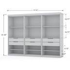 Armoire-penderie Mulberry Open 3 sections avec 6 tiroirs