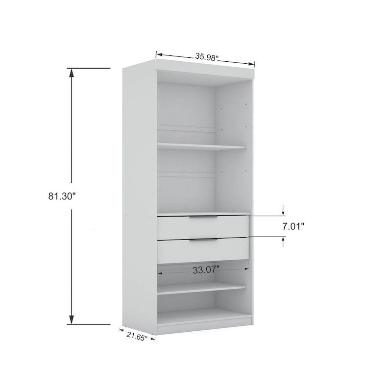Armoire-penderie Mulberry Open 3 sections avec 6 tiroirs