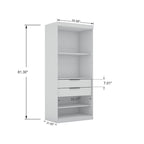 Armoire-penderie Mulberry Open 3 sections avec 6 tiroirs