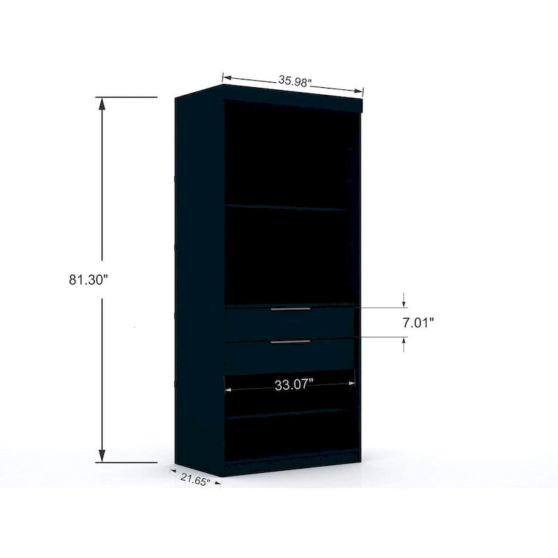 Armoire-penderie Mulberry Open 3 sections avec 6 tiroirs