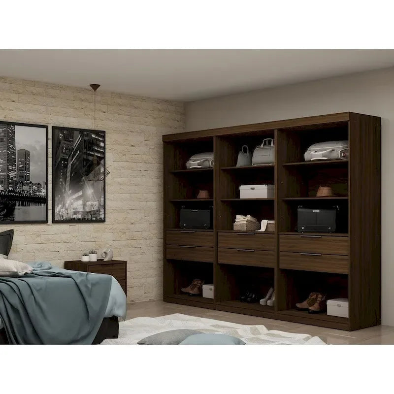 Armoire-penderie Mulberry Open 3 sections avec 6 tiroirs