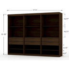 Armoire-penderie Mulberry Open 3 sections avec 6 tiroirs