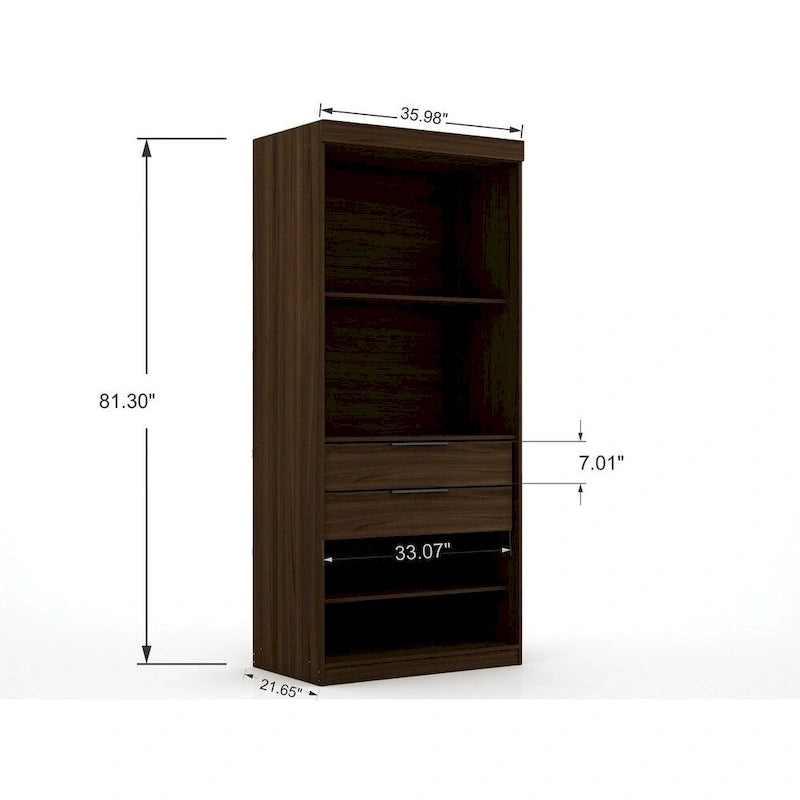 Armoire-penderie Mulberry Open 3 sections avec 6 tiroirs