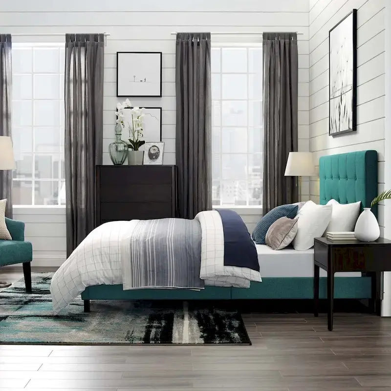 Lit plateforme capitonné Copper Grove Bienhoa Queen