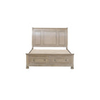 Ensemble de chambre à coucher moderne Donald 5 pièces gris avec plateforme de rangement et traîneau