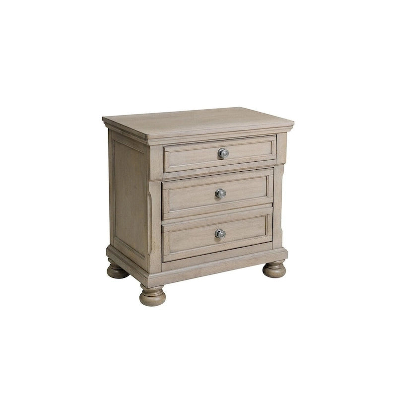 Ensemble de chambre à coucher moderne Donald 5 pièces gris avec plateforme de rangement et traîneau
