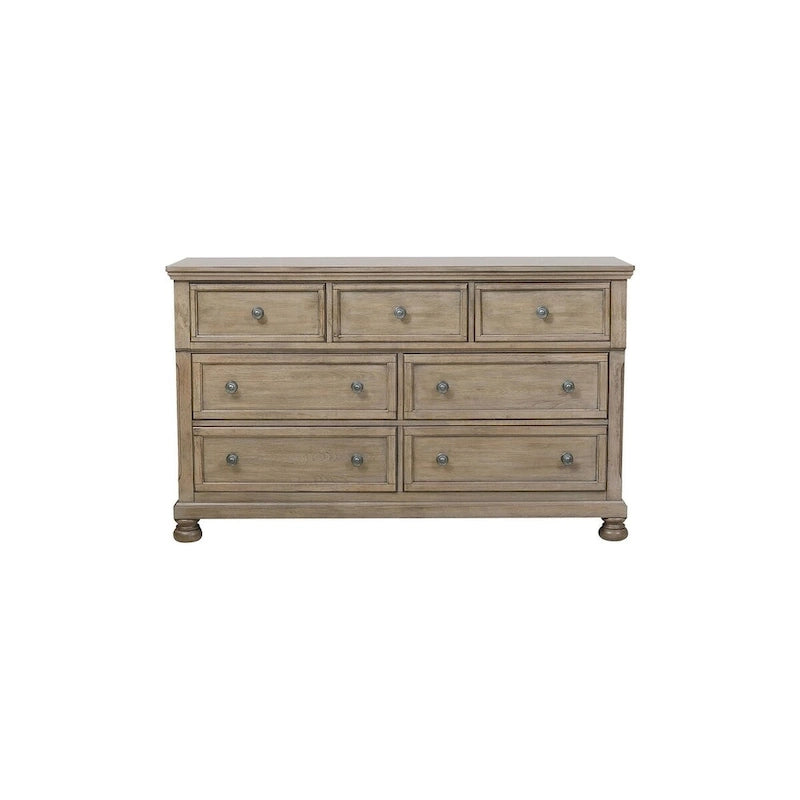 Ensemble de chambre à coucher moderne Donald 5 pièces gris avec plateforme de rangement et traîneau