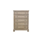 Ensemble de chambre à coucher moderne Donald 5 pièces gris avec plateforme de rangement et traîneau