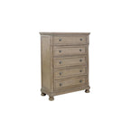 Ensemble de chambre à coucher moderne Donald 5 pièces gris avec plateforme de rangement et traîneau