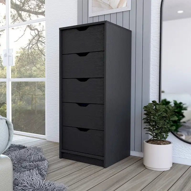 Commode étroite à 5 tiroirs