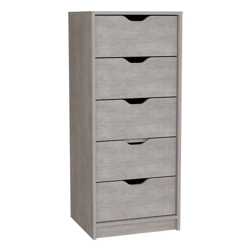 Commode haute Basilea à 5 tiroirs