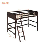 Lit mezzanine simple en bois massif avec échelle