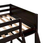 Lit mezzanine simple en bois massif avec échelle