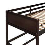 Lit mezzanine simple en bois massif avec échelle
