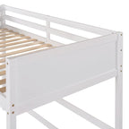 Lit mezzanine simple en bois massif avec échelle