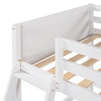 Lit mezzanine simple en bois massif avec échelle