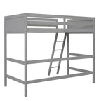Lit mezzanine simple en bois massif avec échelle