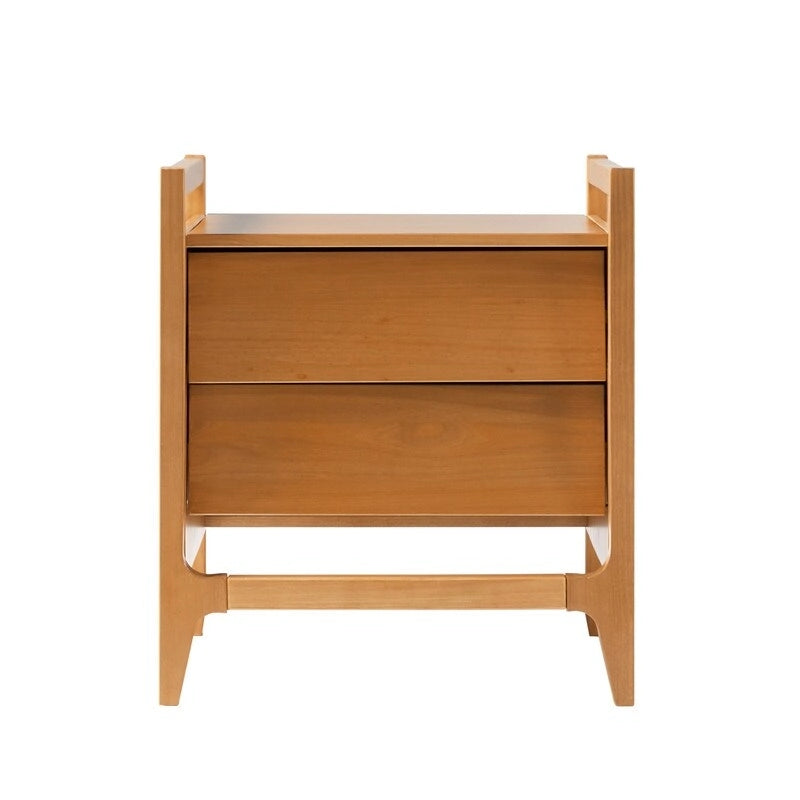Table de chevet scandinave en bois massif à façade angulaire