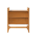 Table de chevet scandinave en bois massif à façade angulaire