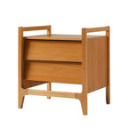 Table de chevet scandinave en bois massif à façade angulaire