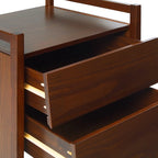 Table de chevet scandinave en bois massif à façade angulaire