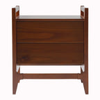 Table de chevet scandinave en bois massif à façade angulaire