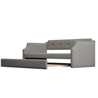 Lit de jour rembourré avec lit gigogne, sommier à lattes en bois, canapé-lit à cadre rembourré, 1 place