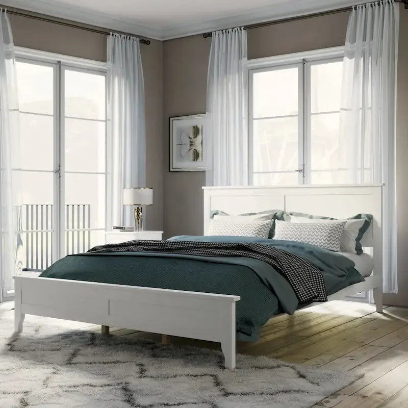 Lit plateforme Queen moderne en bois massif