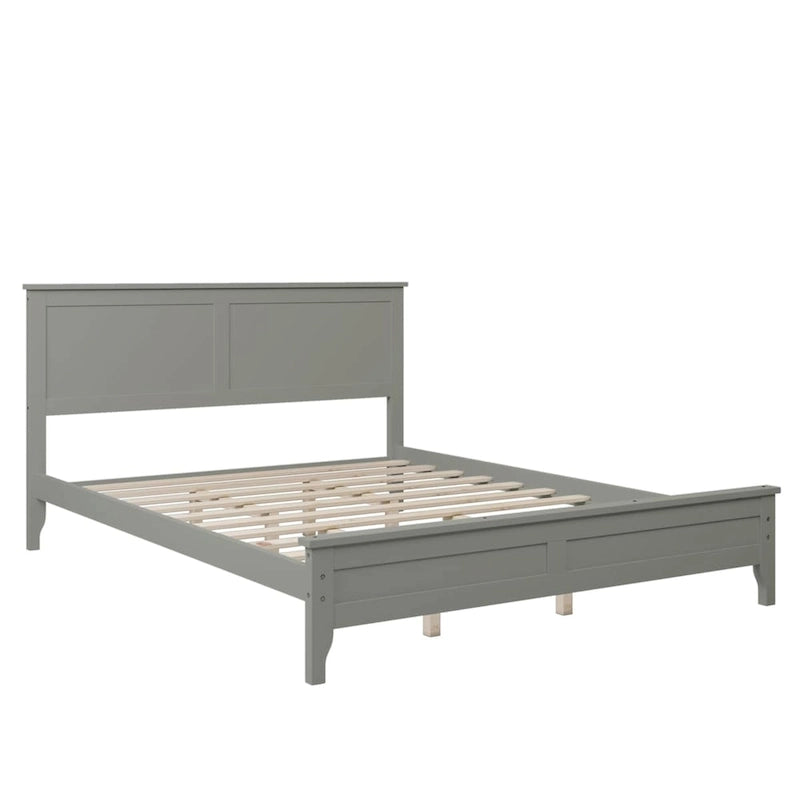 Lit plateforme Queen moderne en bois massif