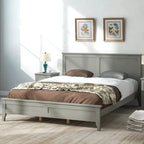 Lit plateforme Queen moderne en bois massif