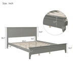 Lit plateforme Queen moderne en bois massif
