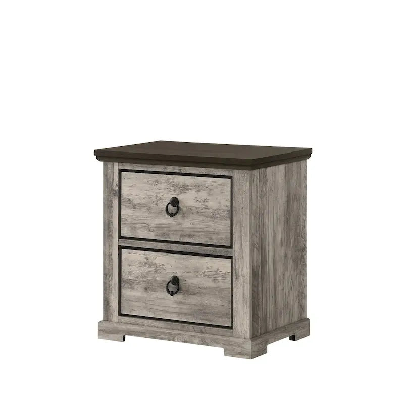 Ensemble de chambre à coucher Aimon 4 pièces, panneaux gris rustiques