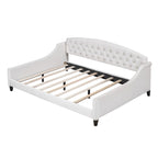 Lit de jour moderne et luxueux capitonné à boutons, 100%