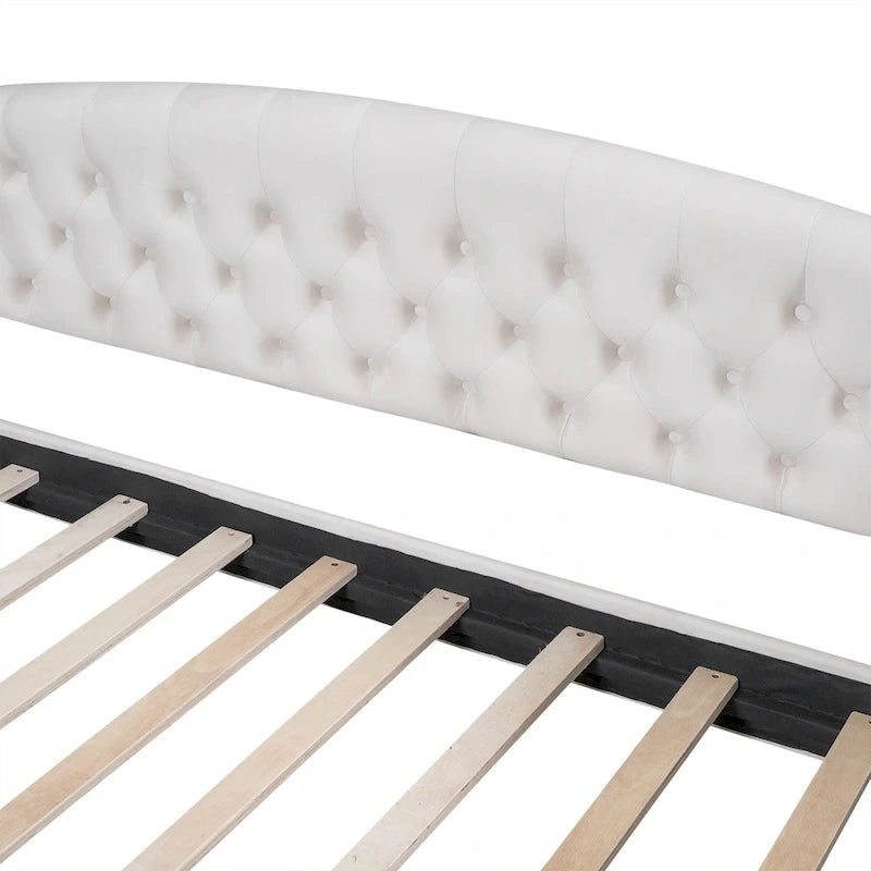 Lit de jour moderne et luxueux capitonné à boutons, 100%