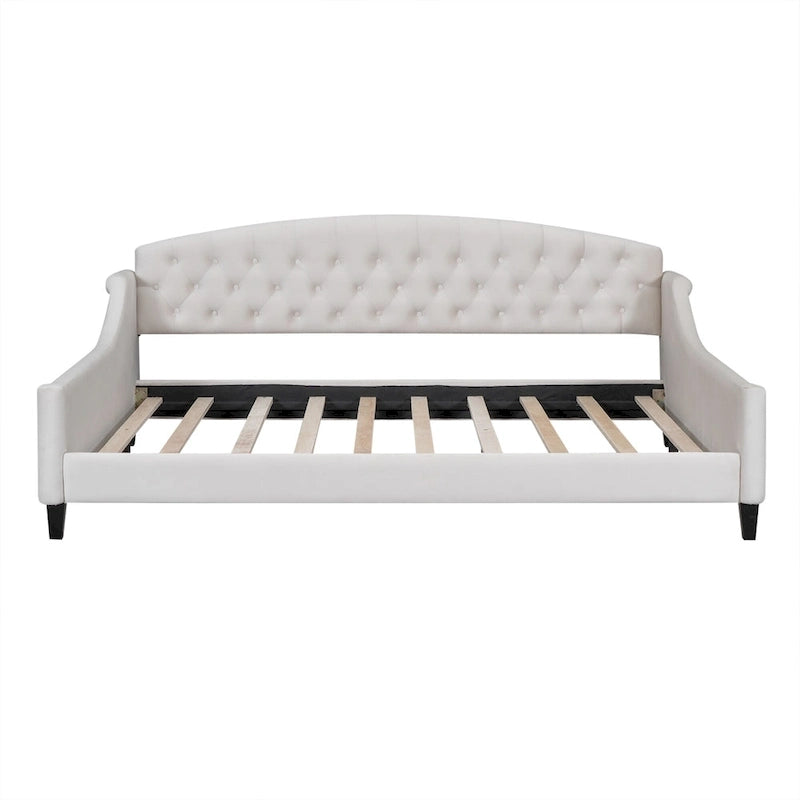 Lit de jour moderne et luxueux capitonné à boutons, 100%