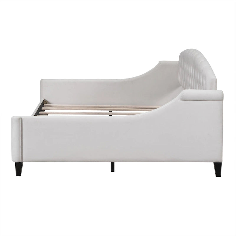 Lit de jour moderne et luxueux capitonné à boutons, 100%