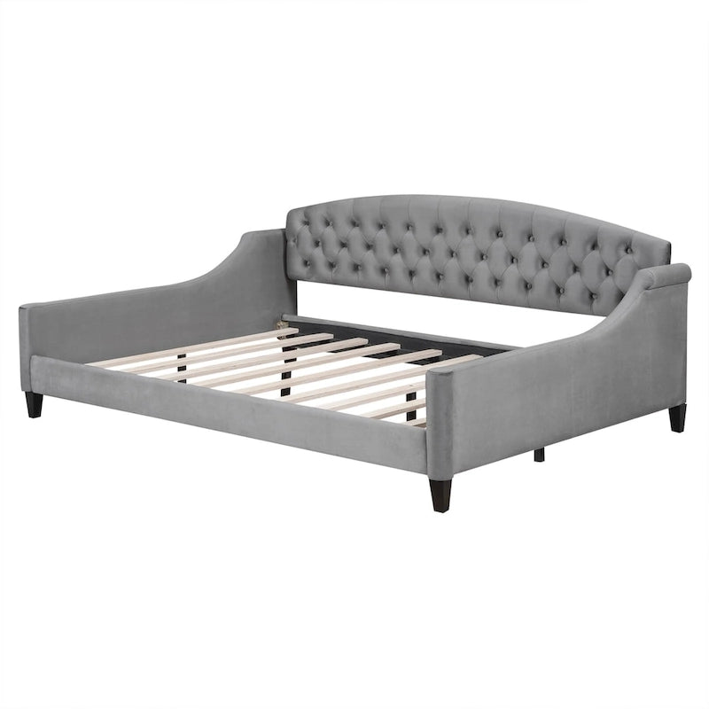 Lit de jour moderne et luxueux capitonné à boutons, 100%