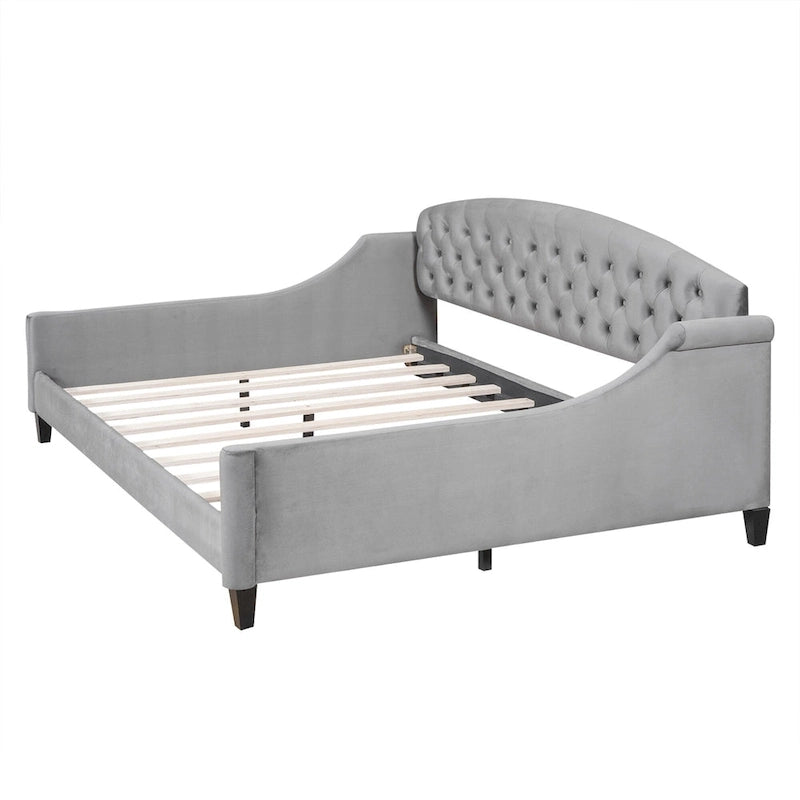 Lit de jour moderne et luxueux capitonné à boutons, 100%