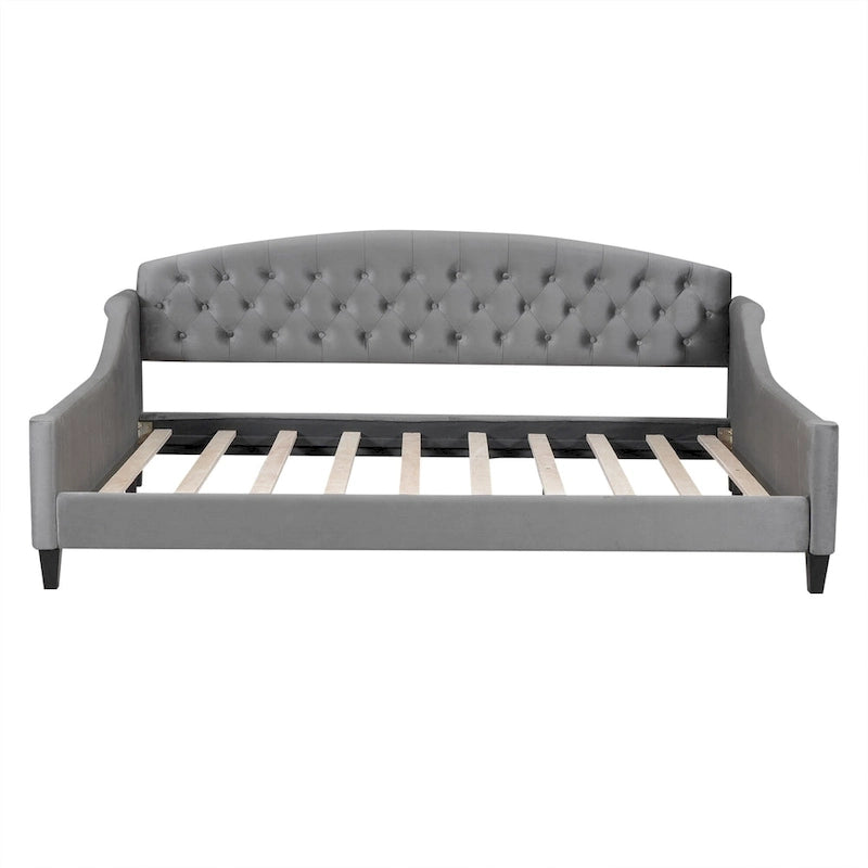 Lit de jour moderne et luxueux capitonné à boutons, 100%