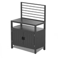 Îlot de rangement de cuisine extérieure en aluminium avec fixation murale, meuble de rangement pour barbecue autoportant