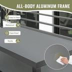 Îlot de rangement de cuisine extérieure en aluminium avec fixation murale, meuble de rangement pour barbecue autoportant