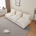 Fauteuil d'appoint sans accoudoirs, canapé une place avec pouf - Design compact, gain de place pour salon, chambre