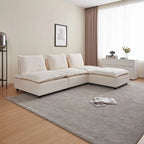 Fauteuil d'appoint sans accoudoirs, canapé une place avec pouf - Design compact, gain de place pour salon, chambre