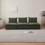 Fauteuil d'appoint sans accoudoirs, canapé une place avec pouf - Design compact, gain de place pour salon, chambre