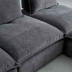 Fauteuil d'appoint sans accoudoirs, canapé une place avec pouf - Design compact, gain de place pour salon, chambre