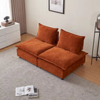 Fauteuil d'appoint sans accoudoirs, canapé une place avec pouf - Design compact, gain de place pour salon, chambre