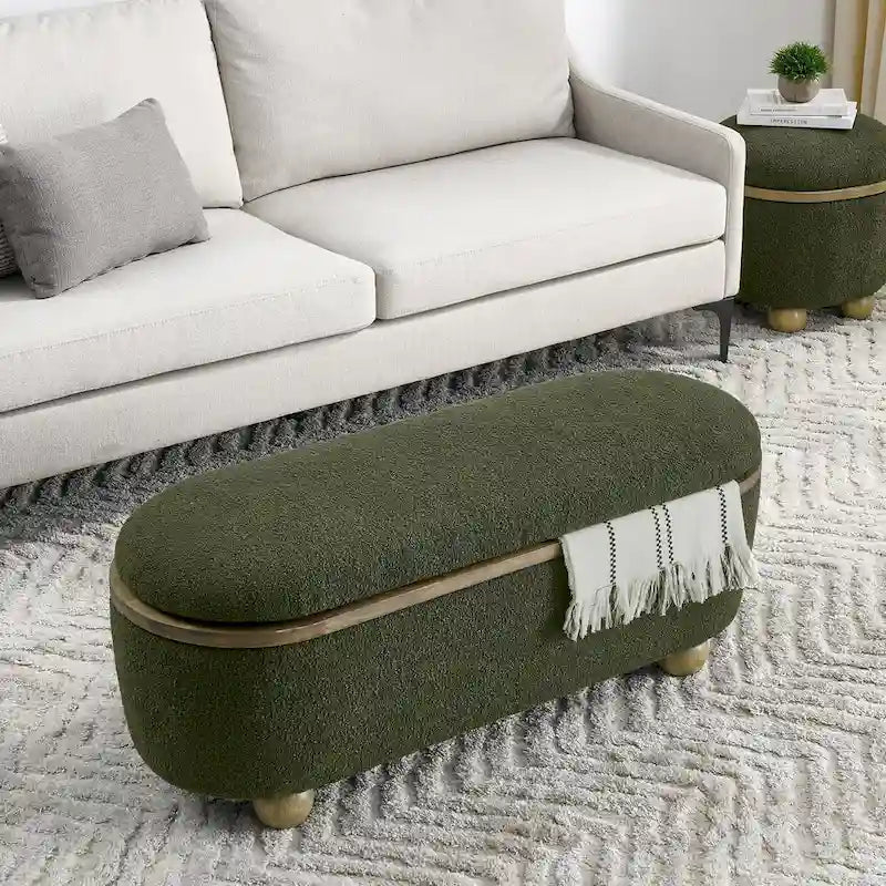 Banc ottoman de rangement, banc ottoman rembourré de bout de lit avec rangement et assise, grand banc de rangement pour couvertures