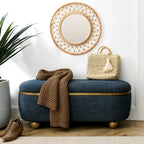 Banc ottoman de rangement, banc ottoman rembourré de bout de lit avec rangement et assise, grand banc de rangement pour couvertures